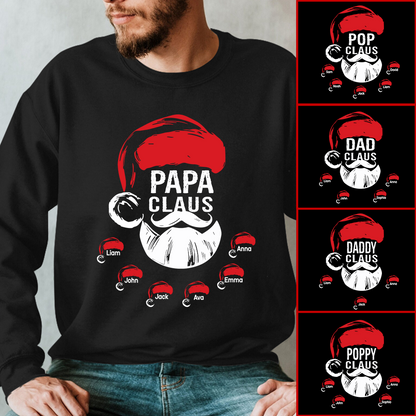 Custom Papa Claus Christmas, Gift For Papa And Kids Sweatshirt