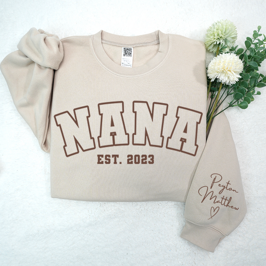 Personalized Grandma Nana Est 2023 And Grandkids Sweatshirt