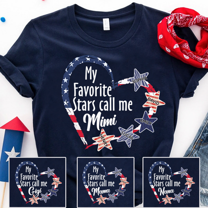 My Favorite Stars Call Me Mimi Shirt Personalized Names Patriotic Family T Shirt