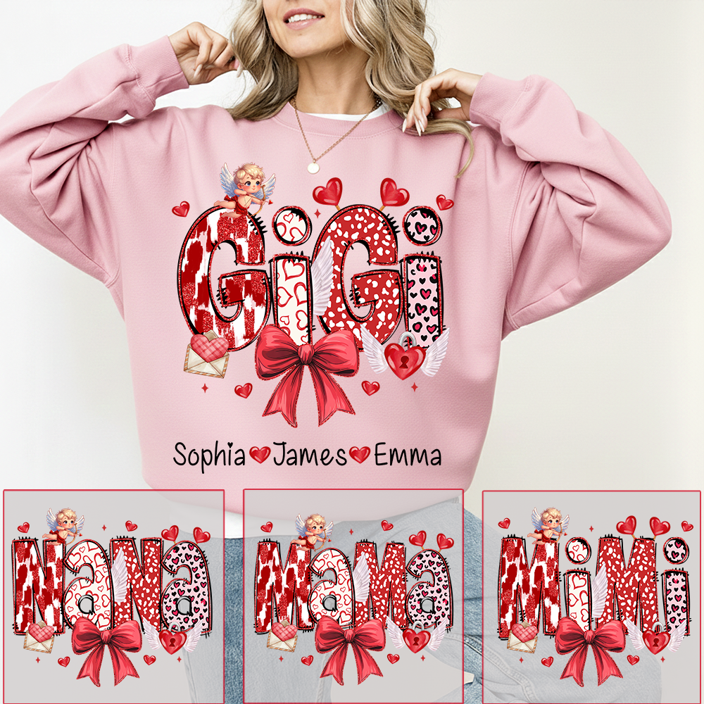 Personalized Meaningful Valentine Gift Sweatshirts, for Gigi and Kids