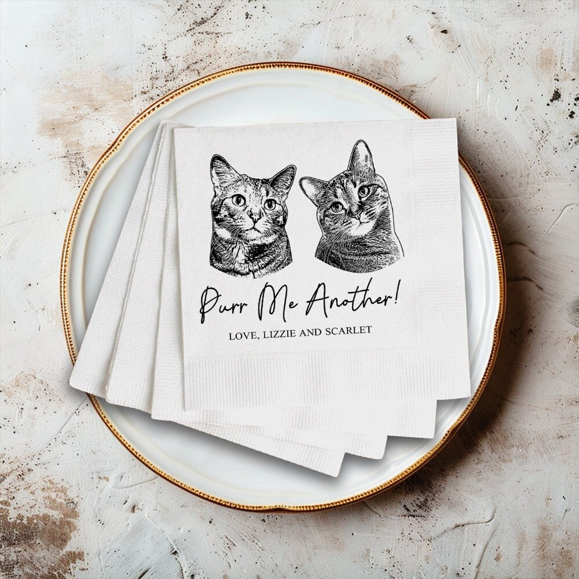 Personalized Pet Outline Wedding Napkins,Custom Cat Cocktail Napkins,Custom Pet Napkins,Customized Pet Napkins,Custom Glass Cocktail Napkins