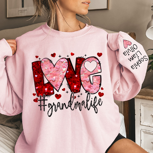 Love Heart Glitter Grandma Life And Kids LTP01