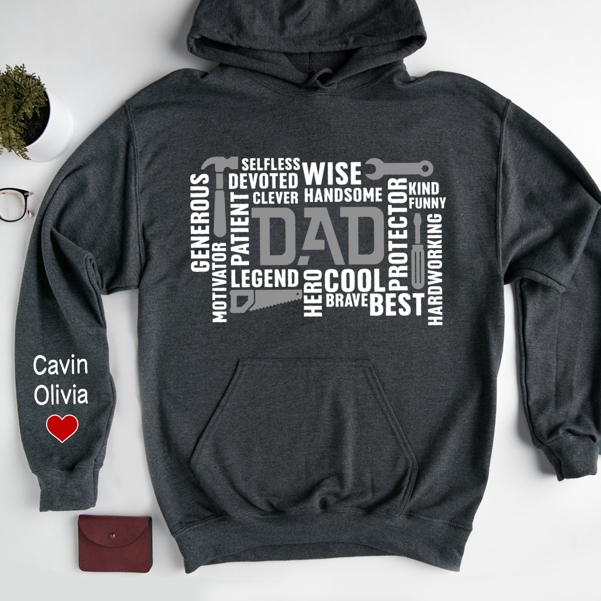Personalized Dad With Kids Gifts Xmas 2023 Hoodie