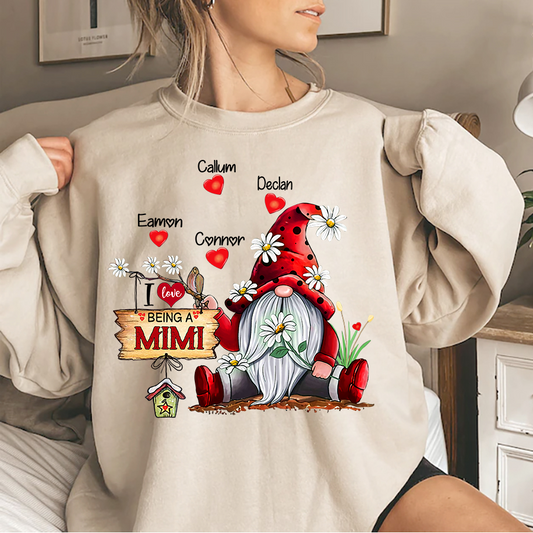 Custom Mimi Gnome Christmas With Grandkids, Gifts For Grandma Sweatshirt