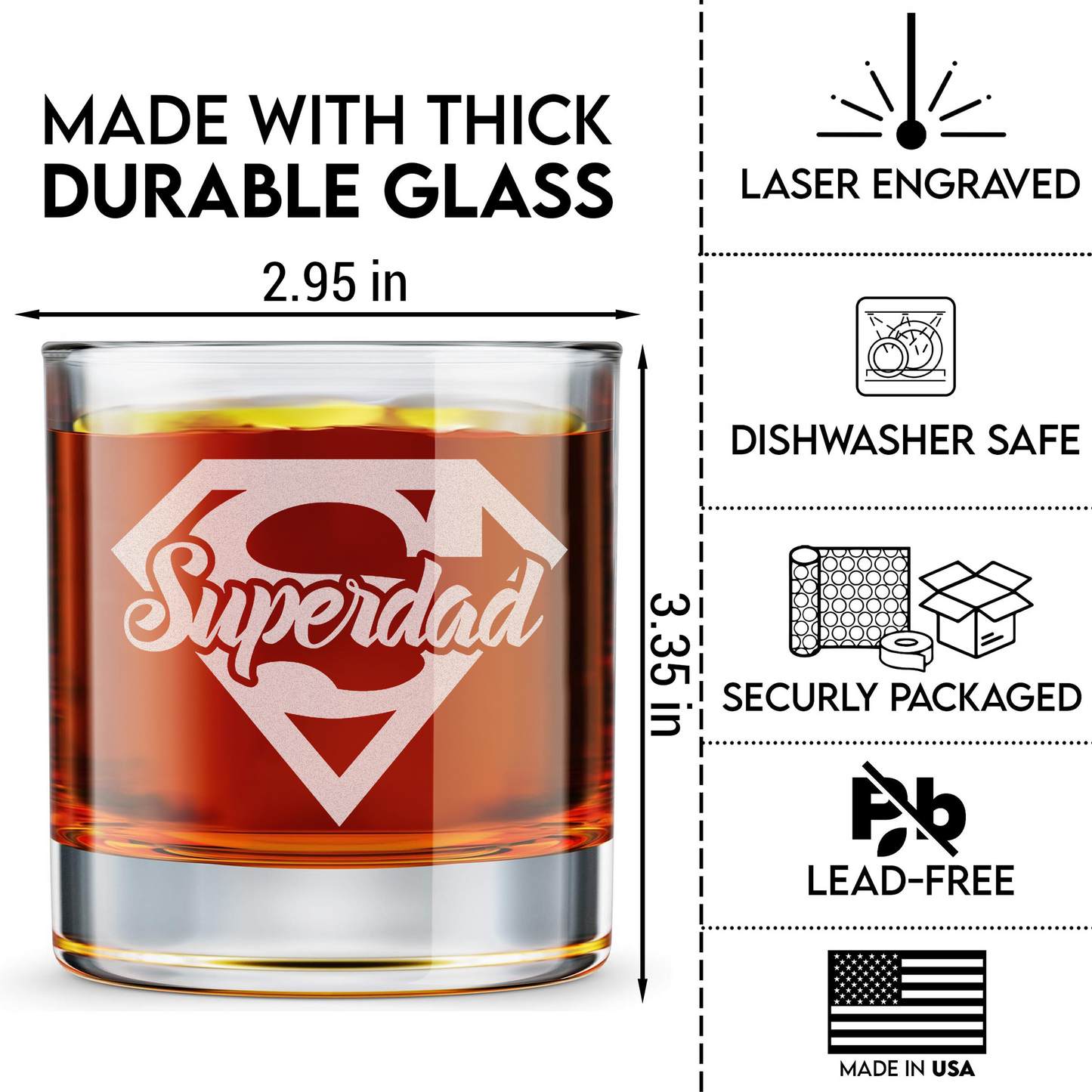 Super Dad - Daddy And Kids Whiskey Glass