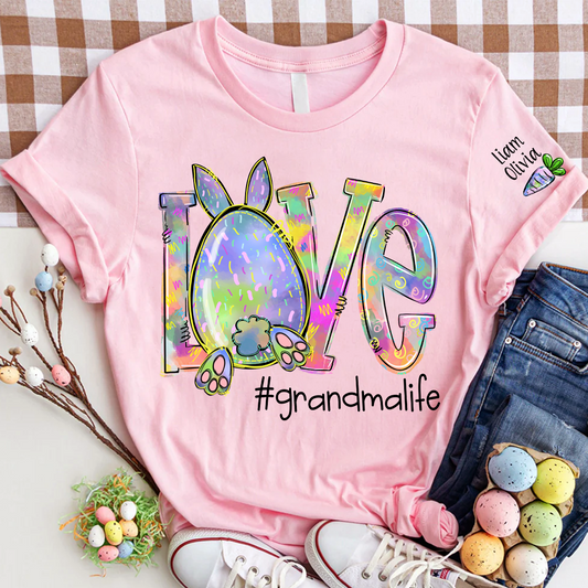 Love Grandma Life Rainbow Easter Bunny And Kids Carrot LTP01