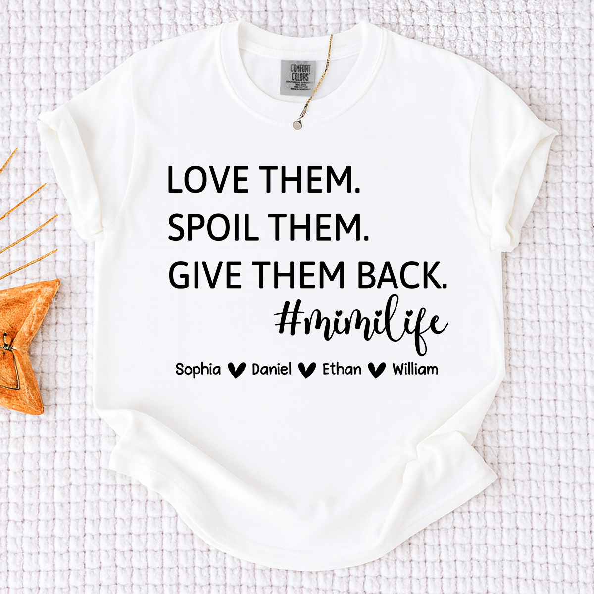 Comfort Colors Mimi Life Shirt Funny Grandma Gift, Love Them Spoil Them Give Them Back Tee, Personalized Mimi Grandmother Shirt