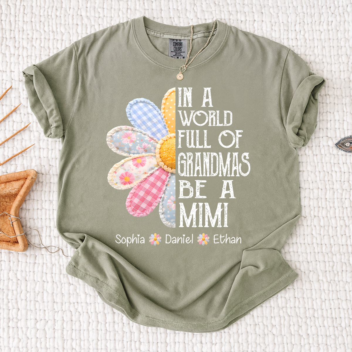 Comfort Colors Personalized In a World Full of Grandmas Be a MIMI T Shirt, Custom Family Names, Perfect Gift for Mimi