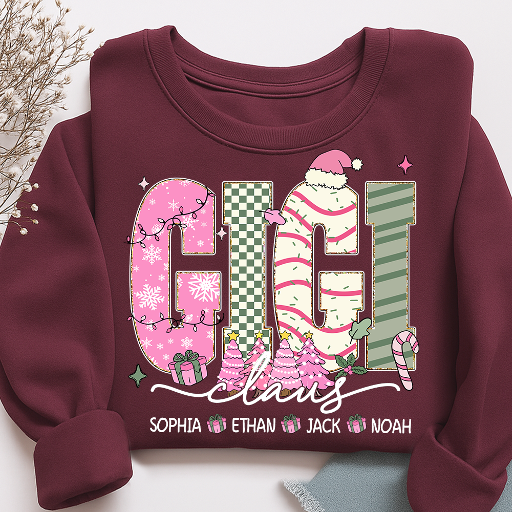 Christmas Mimi Sweatshirt, Custom Family Name Shirt for Grandma