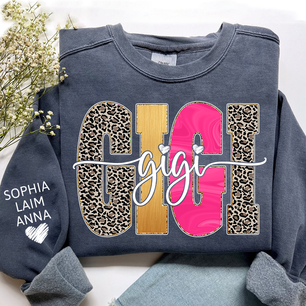 Custom Coquette Leopard Mimi Sweatshirt, Gift for Grandma And Kids