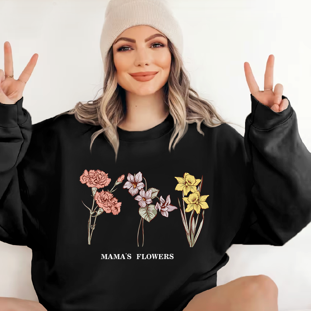 Custom Birth Month Sweatshirt Birth Flower Sweater, Birth Flower Shirt, Grandma's Garden, Personalized Sweatshirt
