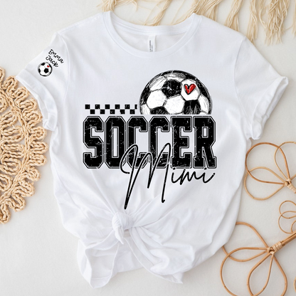 Soccer Mimi Shirt Personalized with Grandkids Names, Soccer Ball Graphic Family T Shirt