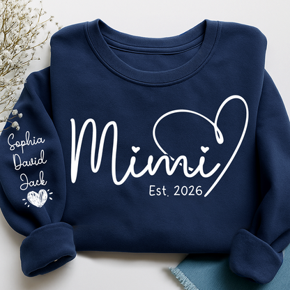 Personalized Heart Grandma Sweatshirt For Grandchild, Custom Name