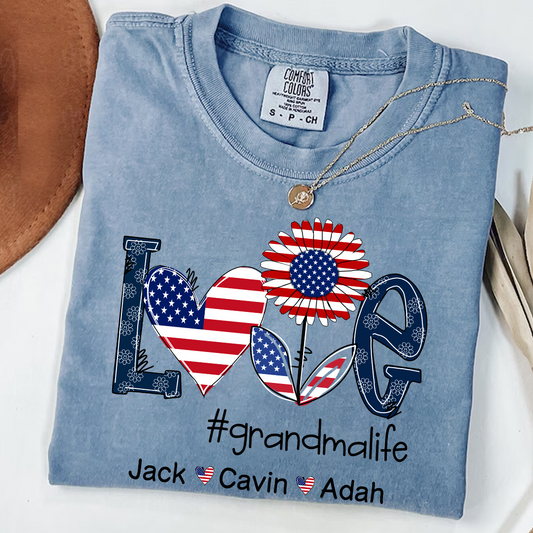 Comfort Colors® Love Grandma Life Usa, Custom Mom, Grandma With Grandkids, Gift for Grandma