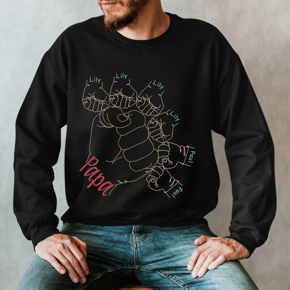 Hands Papa Grandkids Vintage Sweatshirt