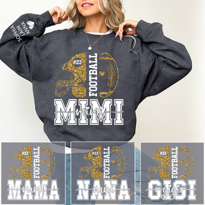 Personalized Football Grandma Sweater, Custom Gift for Grandma and Kids