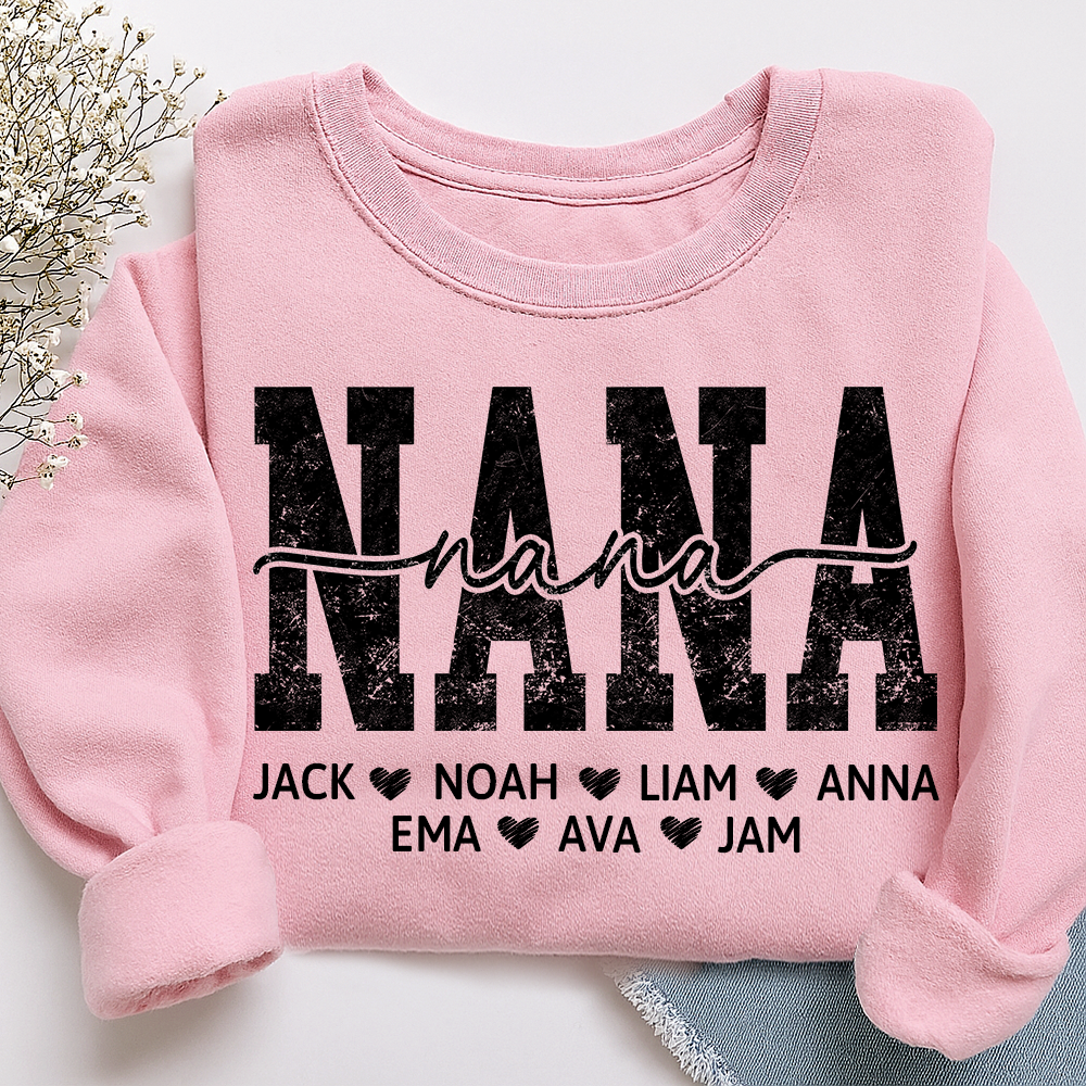 Personalized Nana 2025 Sweatshirt, Custom Gift For Grandma And Kids