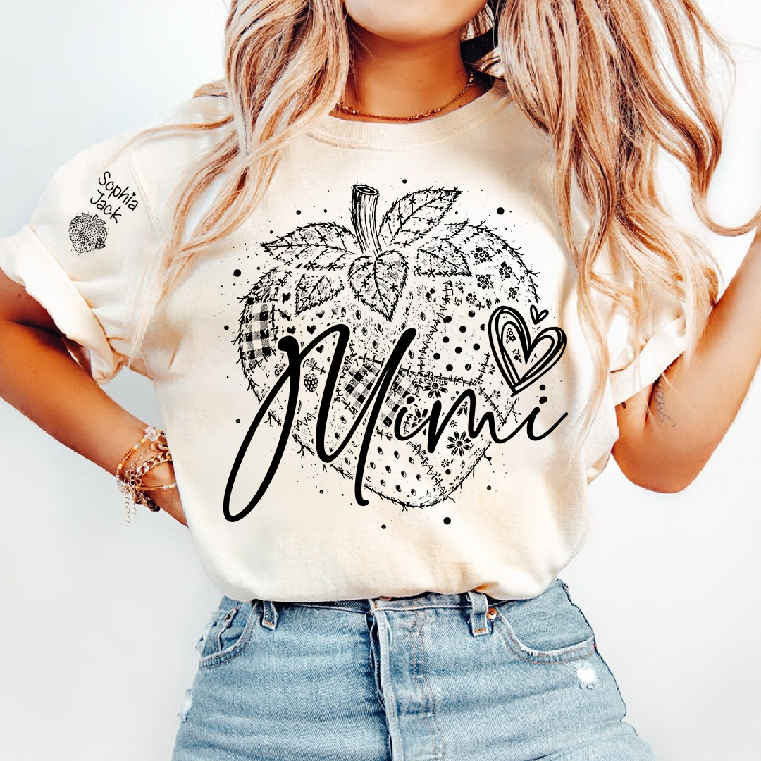 Custom Mimi Shirt with Strawberry Design, Personalized Grandma or Mom Tee Gift For Grandma And Kids