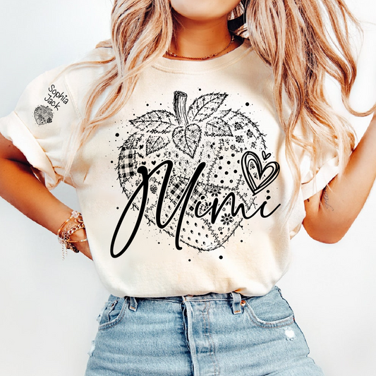 Custom Mimi Shirt with Strawberry Design, Personalized Grandma or Mom Tee Gift For Grandma And Kids