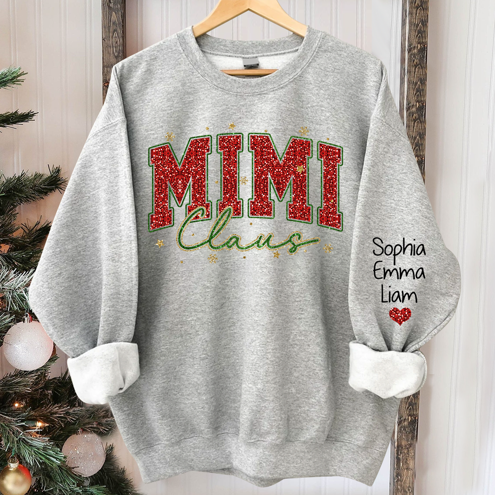 Personalized Mimi Claus Christmas And Kids 2024 Sweatshirt