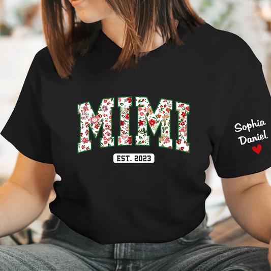 Mimi Est Flower Pattern And Kids TH-1 T-Shirt
