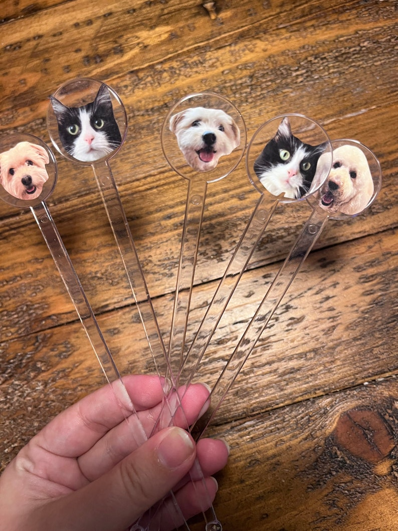 Custom Drink Stirrer, Wedding Drink Stick Stirrer, Dog, Cat, Pet, Face, Great for Bachelor