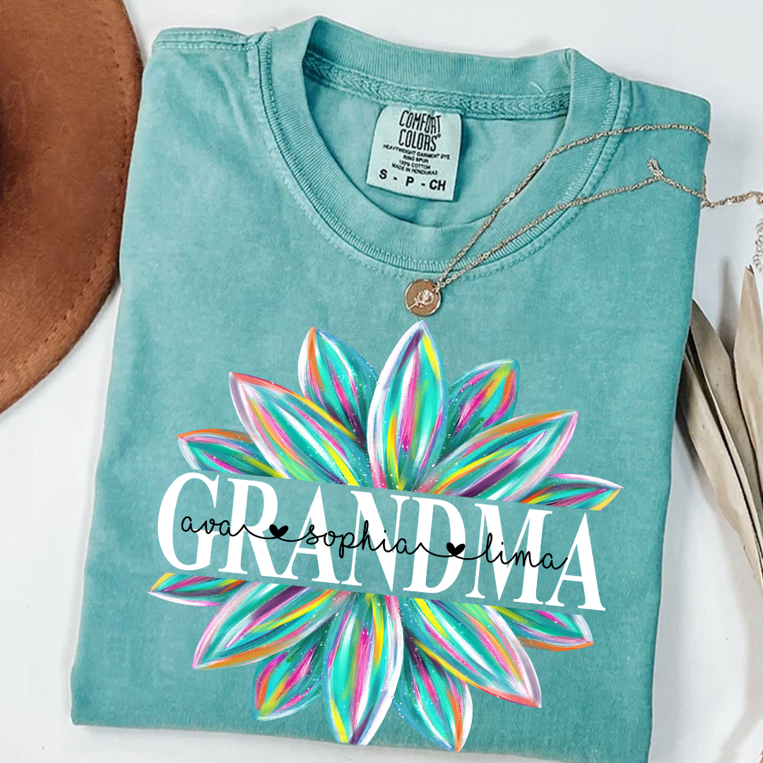 Comfort Colors® Grandma Flower Color Trend Shirt, Gift For Grandma T-Shirt