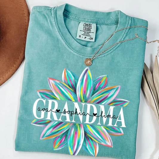 Comfort Colors® Grandma Flower Color Trend Shirt, Gift For Grandma T-Shirt