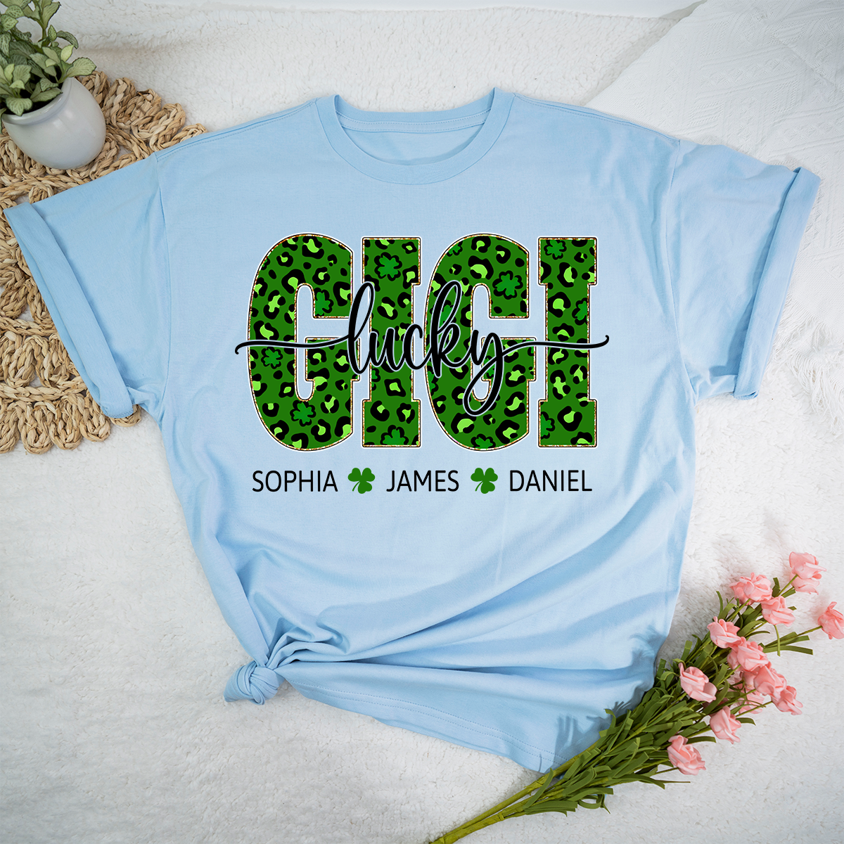 Lucky Gigi Shirt St Patrick’s Day, Personalized Gigi Shamrock Name Shirt