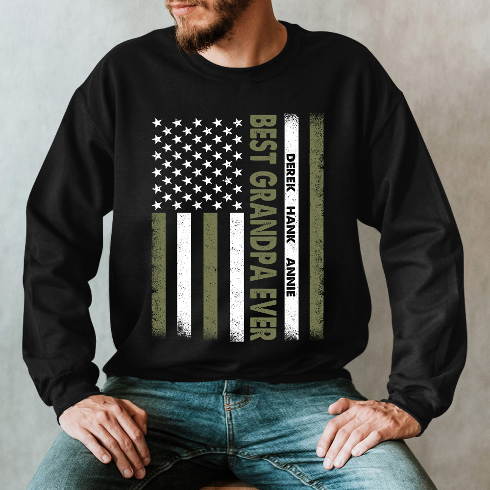 Best Grandpa ever American flag Sweatshirt
