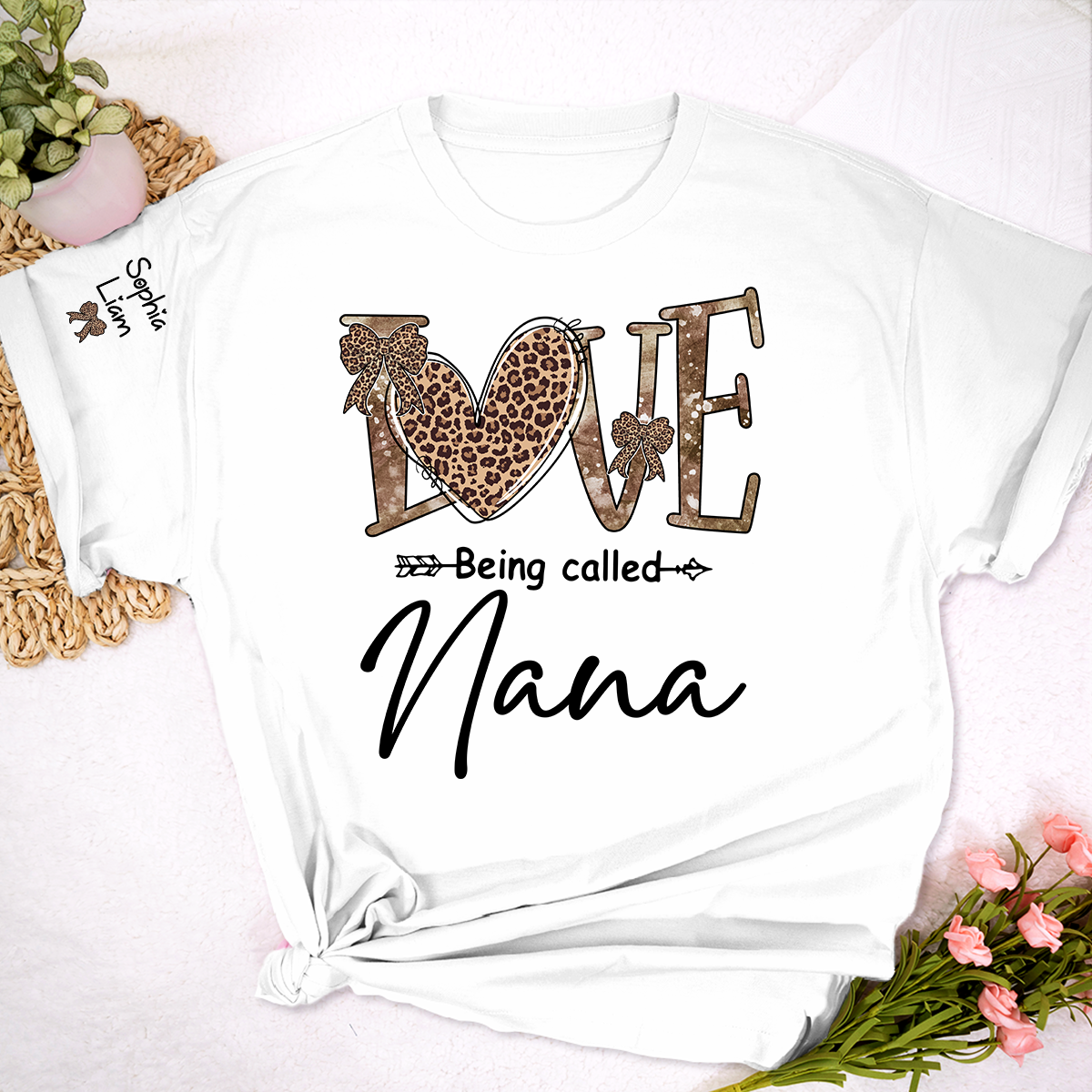 Love Being Called Nana T-Shirt, Leopard Print Nana Shirt, Stylish Grandma Apparel