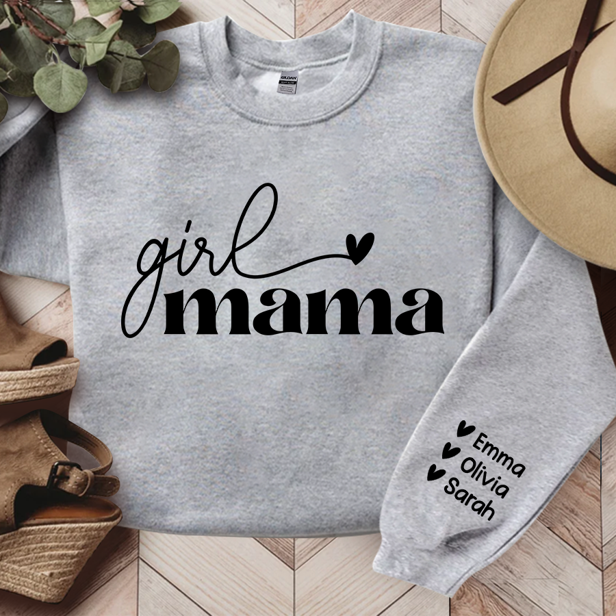 Custom Girl Mama And Kids TH Sweatshirt