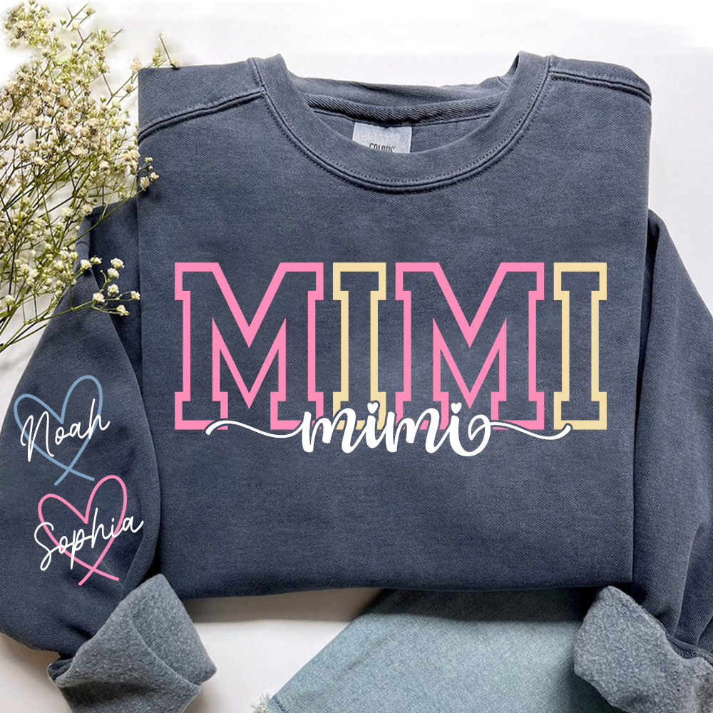 Personalized Grandma Name Sweatshirt, Warm Gift for Grandma And Grandchild