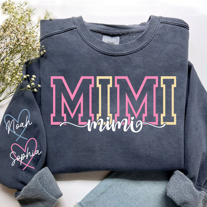 Personalized Grandma Name Sweatshirt, Warm Gift for Grandma And Grandchild