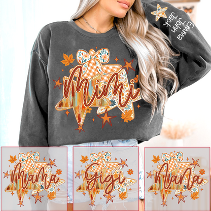 Cute Nana Star Bow Shirt, Personalized Grandma Graphic Tee, Fall Autumn T Shirt, Meaningful Gift from Grandkids