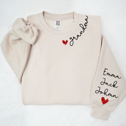 Valentine Glitter Heart Grandma And Kids LTP01