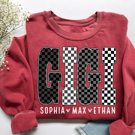 Black White Design, Custom Gift For Gigi And Her Grandchildren