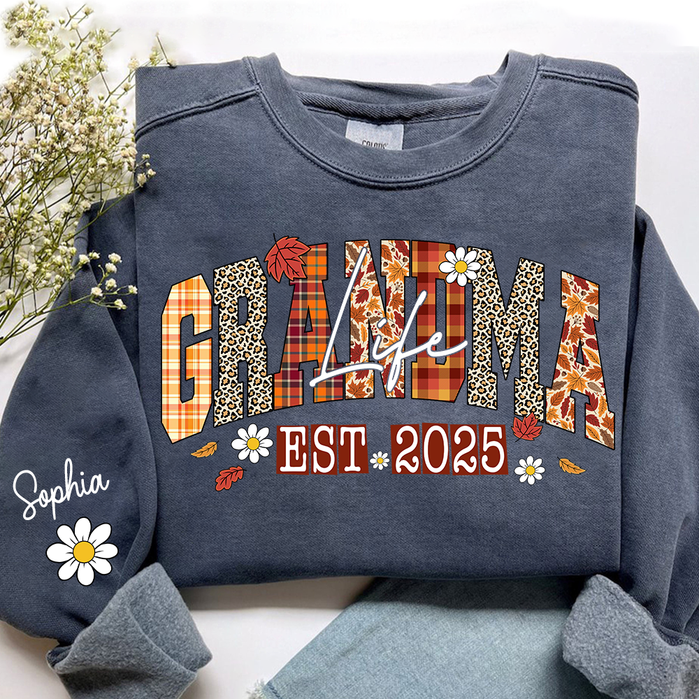 Preppy Fall Mimi Life, Personalized For Grandma And Kids