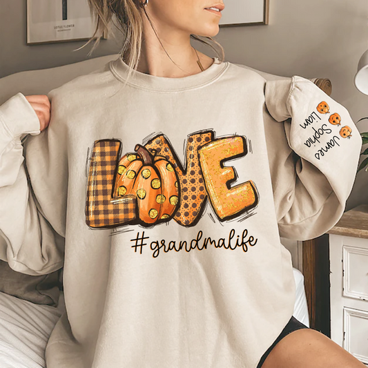 Love Pumpkin Fall Autumn, Grandma Life And Grandkids Sweatshirt, Grandma Autumn Gift TH Sweatshirt