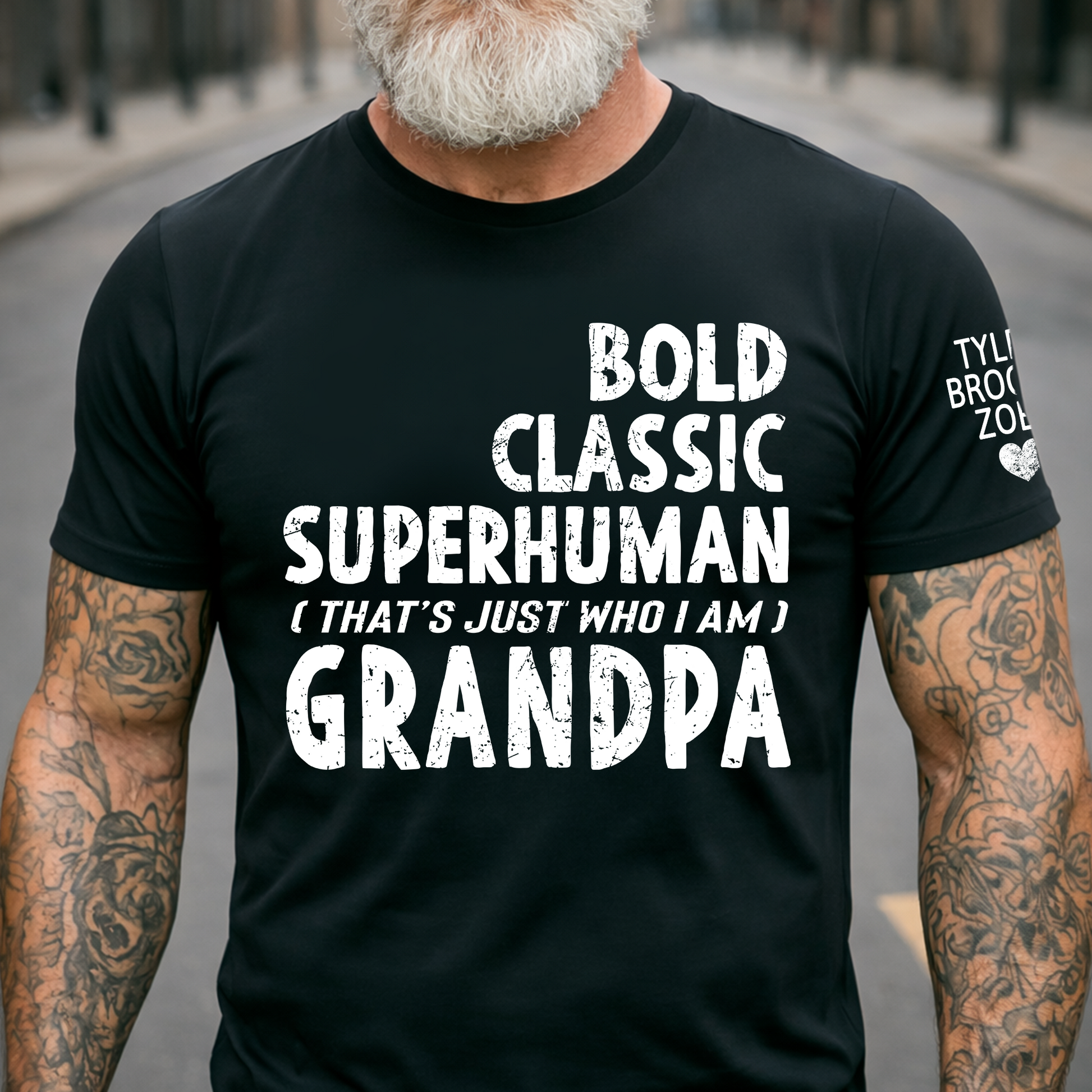 Bold Classic Superhuman Grandpa Shirt, Funny Grandpa T-Shirt Gift for Grandfather