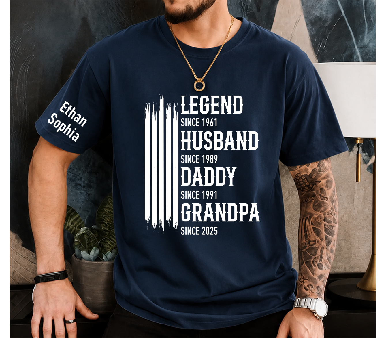 Legend Husband Dad Grandpa T-Shirt – Personalized Custom Names Gift for Father Papa Birthday Fathers Day