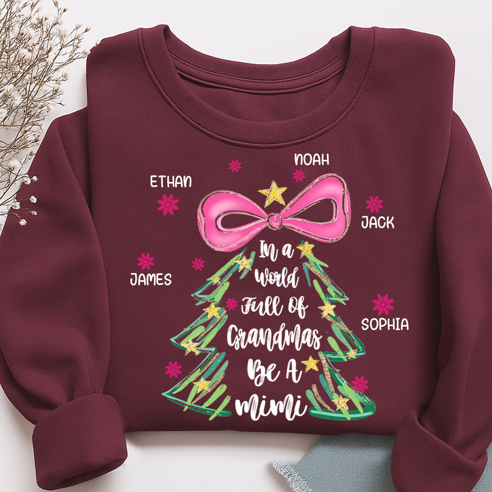 Personalized Mimi Christmas Sweatshirt, In a World Full of Grandmas Be a Mimi Shirt