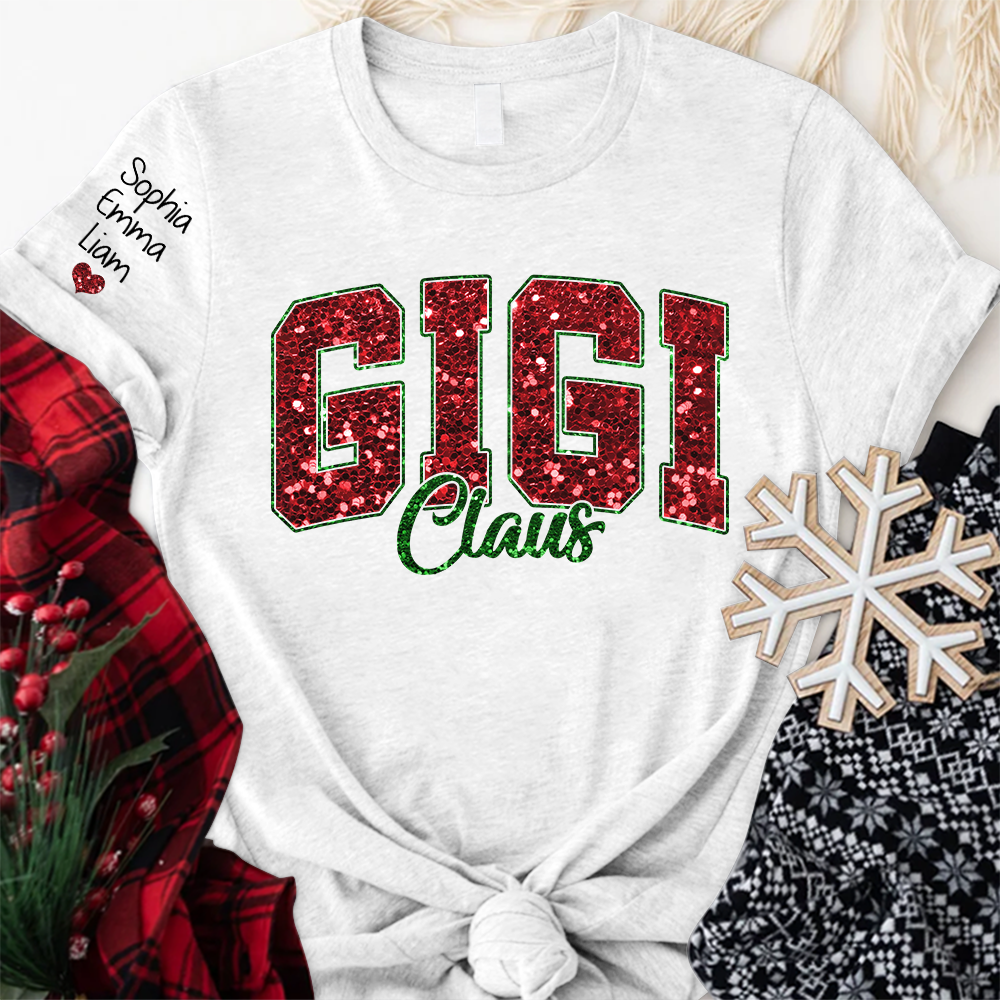 Custom Gigi Claus Christmas And Kids T-Shirt