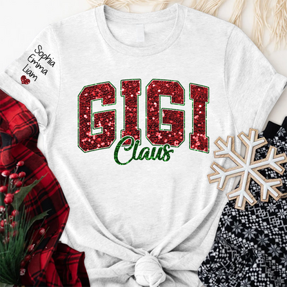 Custom Gigi Claus Christmas And Kids T-Shirt