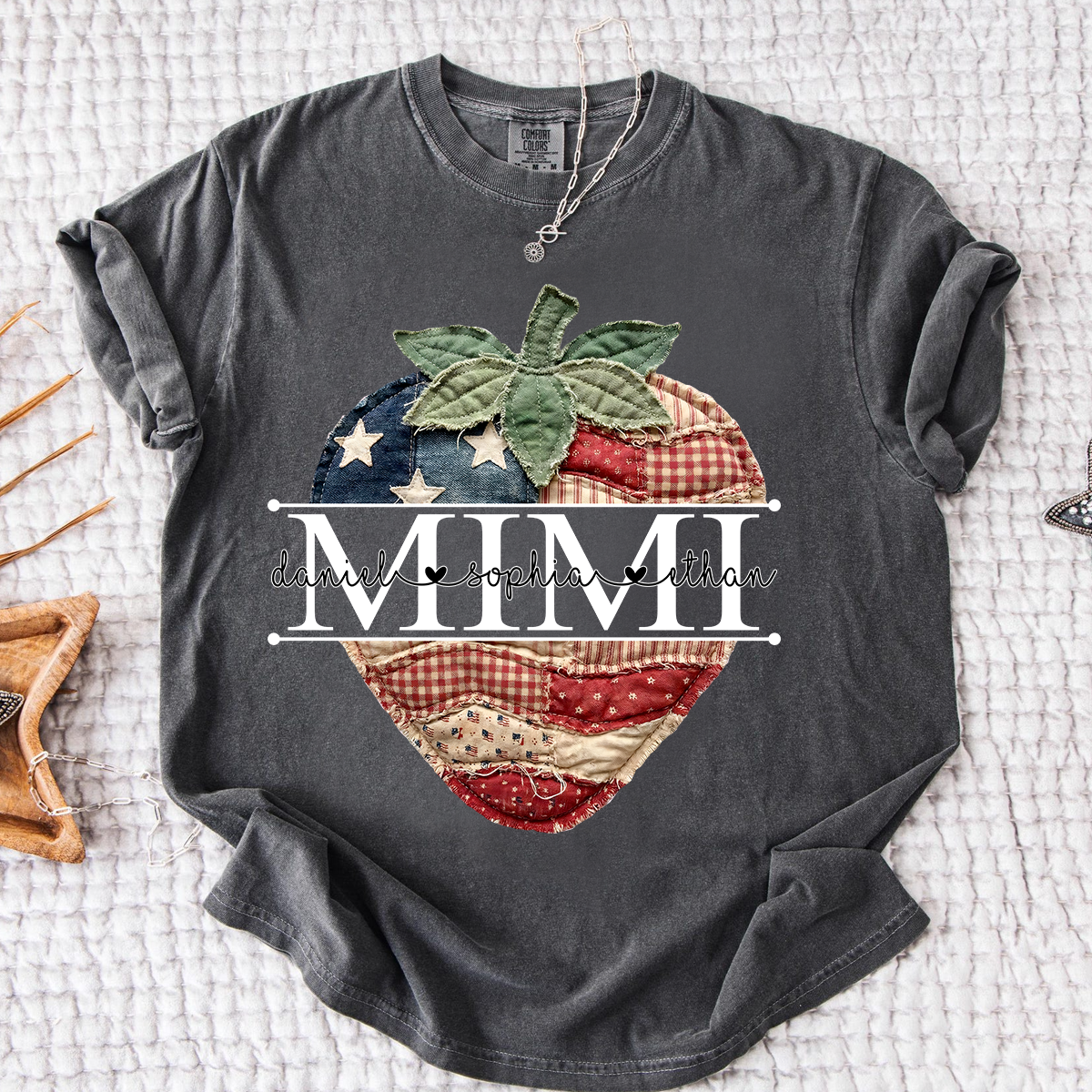 Comfort Colors® Custom Mimi Strawberry Shirt, Patriotic 4th of July Grandma Gift