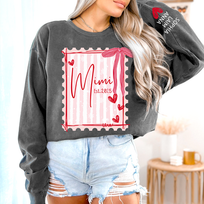 Custom Mimi Pullover, 6 7 Back Print with Grandkids’ Names