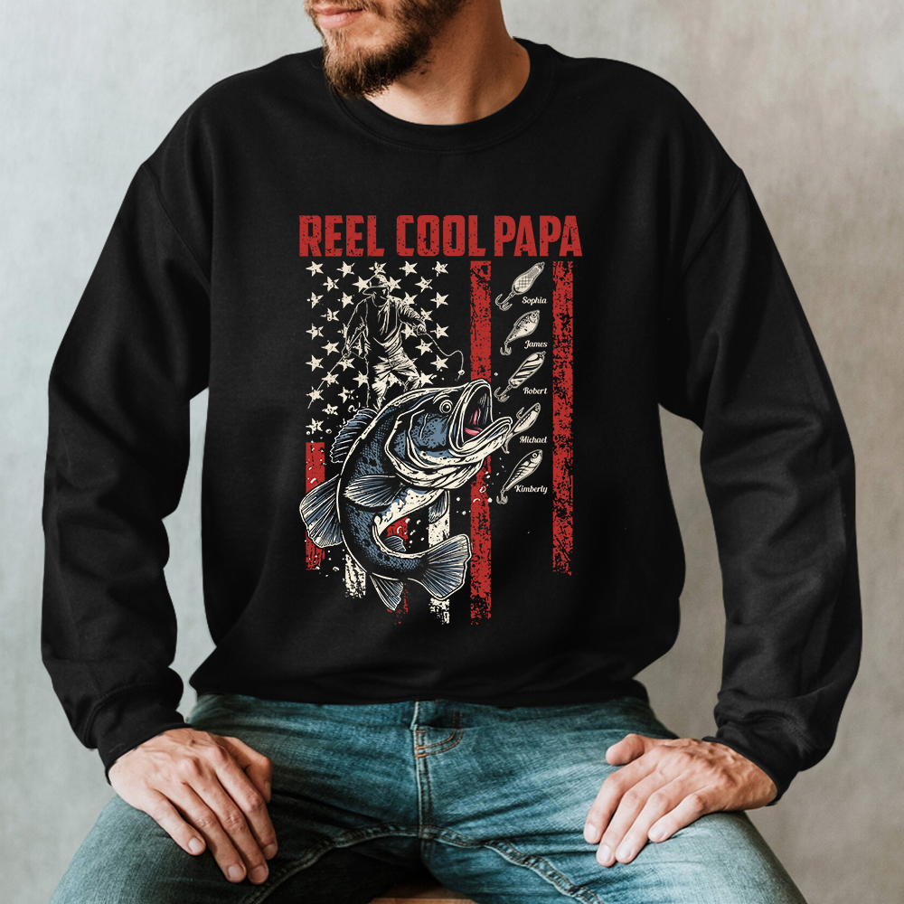 Reel Cool Dad, Papa fishing Sweatshirt