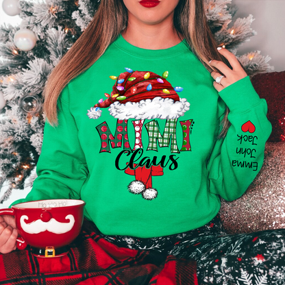 Personalized Mimi Claus Xmas Trend Sweatshirt, Custom Grandma and Grandkids Sweatshirt