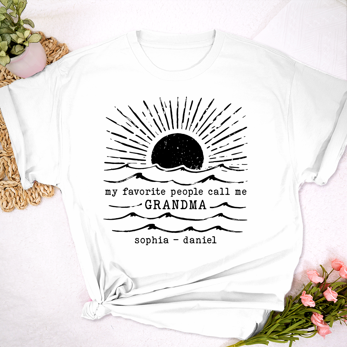 Personalized Grandma Beach Shirt, My Favorite People Call Me Grandma, Custom Grandkids Names Summer T Shirt, Grandma Gift