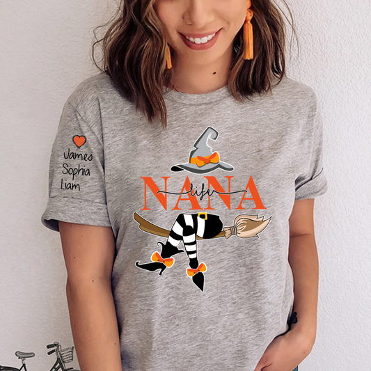 Personalized Nana Life Witch Shirt, Custom Grandma Halloween, Gif For Grandma TH T-Shirt